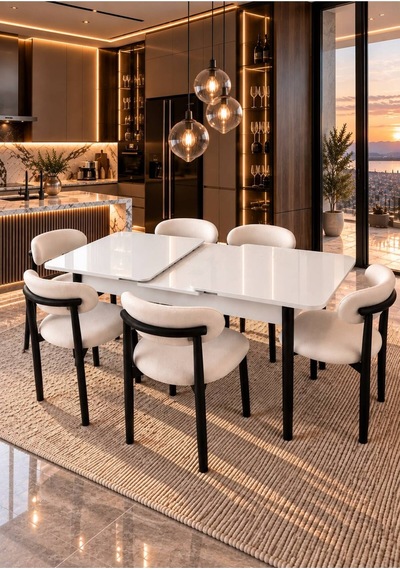 Polo Serisi 80x130 Açılabilir Beyaz Masa Takımı Ve 6 Adet Polo Sandalye Bej - 918397284 Bej Polo Serisi 80x130 Açılabilir Beyaz Masa Takımı Ve 6 Adet Polo Sandalye Bej - 918397284 Bej