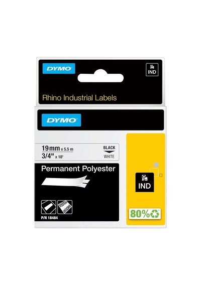 Rhinopro Sabitpolyester Şerit 19mmx5,5m Beyaz/siyah