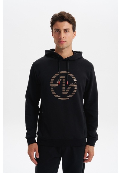 AR-MA Arma Erkek Slim Fit Örme Interlok Kapüşonlu Kanguru Cepli Sweatshirt Yazı Baskılı %80 Pamuk %14 Polyester %6 Elastane K30254685302 Siyah AR-MA Arma Erkek Slim Fit Örme Interlok Kapüşonlu Kanguru Cepli Sweatshirt Yazı Baskılı %80 Pamuk %14 Polyester %6 Elastane K30254685302 Siyah
