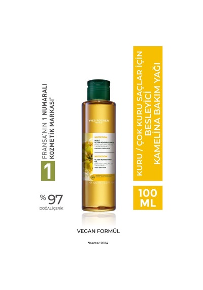 Yves Rocher Besleyici Kamelina Bakım Yağı - Kuru Çok Kuru Saçlar / Nutrition - Vegan -100ml
