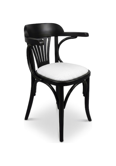 Thonet Kolçaklı Klasik Ahşap Sandalye Siyah