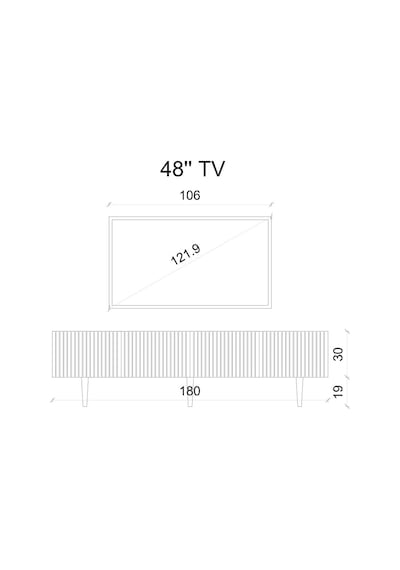 Capella Beyaz Country Mdf 4 Kapak Duvara Monte 180 Cm Tv Ünitesi