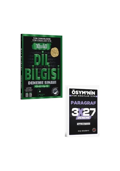 Edebiyat Sokağı 2027 Tüm Zamanların Tüm Sınavları İçin Dil Bilgisi 10 X 40 Deneme Sınavı+ Evp Akademi Paragraf