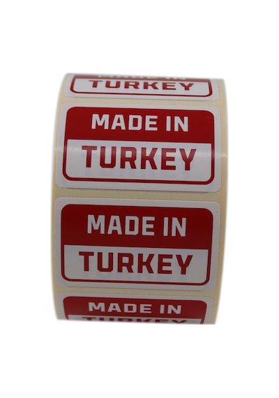 Made İn Turkey Etiketi, 50mm X 30mm 1000 Adet
