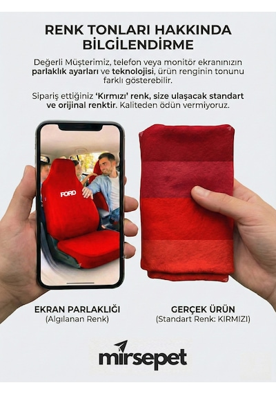 Ford Cargo İle Uyumlu Koltuk Kılıfı Pratik Kullanım Servis Tipi Kırmızı