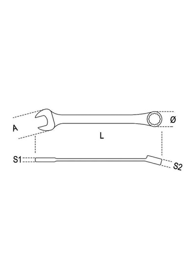 Beta 142sn 17 Mafsallı Cırcır Anahtar 17x17mm