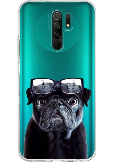 Xiaomi Redmi 9 İle Uyumlu 1mm Slim Fit Köpek 3 050f Baskılı Şeffaf Kılıf Şeffaf