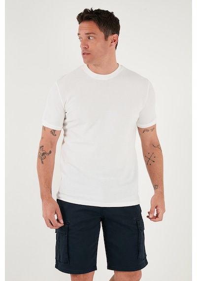 Buratti Pamuklu Regular Fit Bisiklet Yaka Basic Erkek T Shirt 5902387 Ekru