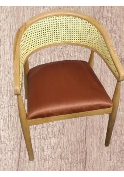Sandalye Kolçak Hasır Ahşap Kayın Naturel Modern Tarz El Yapımı