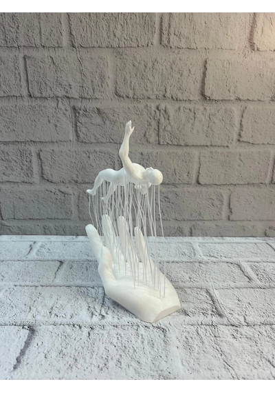 3d El İnsan Figürü Beyaz İskandinav Tarzı Dekoratif Obje