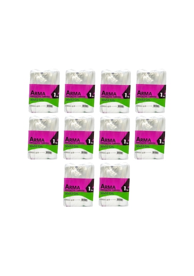 Naksan Arma Şeffaf Naylon 5 Lik 30 x 52 CM. Bakkaliye Poşeti Torbası - 1 KG. - Ort. 85 Adet - 10 Paket