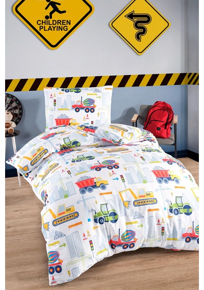 Eponj Home Junior Nevresim Seti Tek Kişilik Şantiyeparkı Beyaz Beyaz