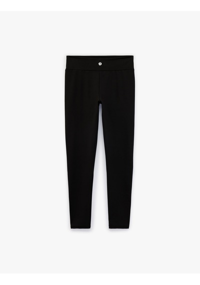 Koton Yüksek Bel Slim Fit Spor Tayt Siyah 6sak40163nk