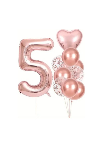Rose Gold Kalpli 5 Yaş Folyo Balon Set Sku: Zeusstkd93cc98fea .