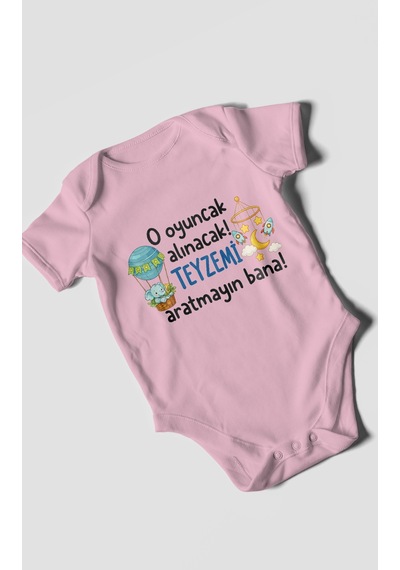 Morivokids Teyzeye Özel Kısa Kollu Bebek Body %100 Pamuk Zbn312-kk Koyu Pembe