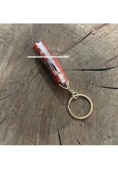 Dmr 4116 Çelik Anahtarlık Çakı Mini Çakı Mini Cep Çakısı El Yapımı Çakı 6cm 1 Adet Kırmızı - Mavi