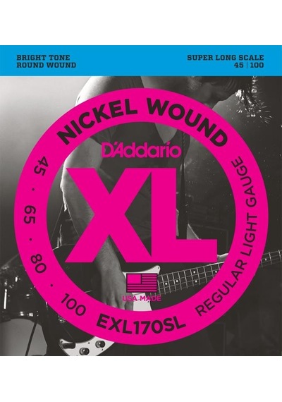 D'addario Exl170sl Xl Nickel Serisi Bas Gitar Tel Seti Regular Light - 45-100 - Super Long Scale