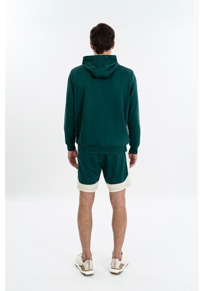Maraton Boxy Erkek Kapüşonlu Yeşil Sweatshirt Yeşil