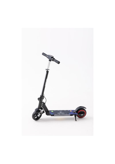 Mini Bonito Çocuk Katlanabilir, Led Işıklı, Amortisörlü Elektrikli Scooter Ayarlanabilir Direksiyonlu Dizlik Ve Dirseklik Hediyedir Siyah