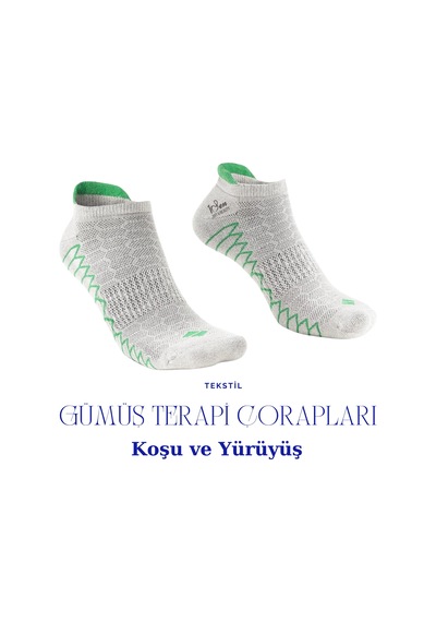 1senartbeauty Gümüş Terapi Çorapları / Koşu & Yürüyüş Yeşil