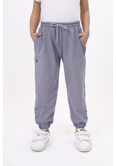 Toontoy Kids Toontoy Erkek Çocuk Baskılı Beli Paçası Lastikli Cepli Basic Jogger Eşofman Altı - 2 İplik Koyu Gri