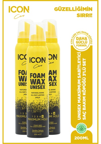 Saç Köpük Şekillendiri Wax 200ml Maximum Hold 3'lü Set