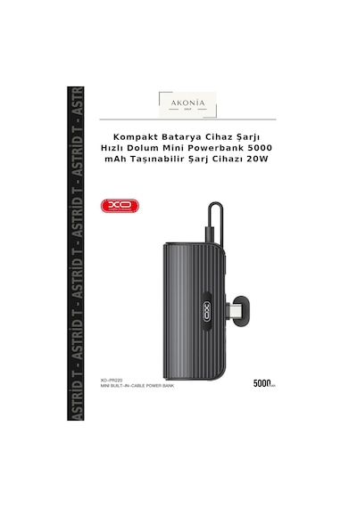Kompakt Batarya Cihaz Şarjı Hızlı Dolum Mini Powerbank 5000 Mah Taşınabilir Şarj Cihazı 20w Çok Renkli