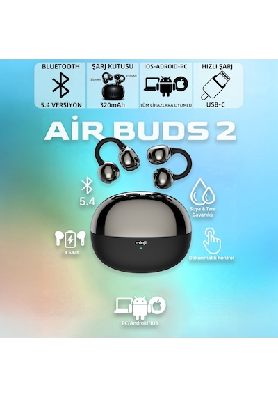 Mioji Air Buds 2 Bluetooth 5.4 Kulak İçi Kulaklık