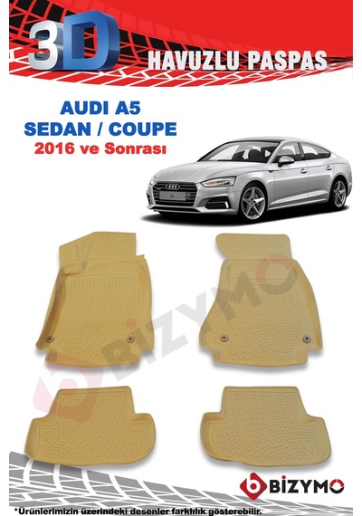 Audi A5 2016 Ve Sonrası 3D Bej Paspas Takımı Bizymo