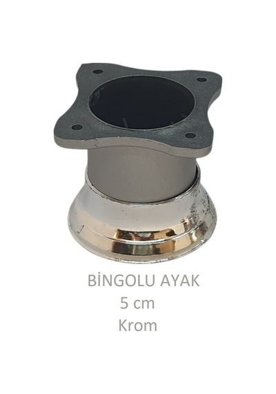 Bingolu Ayak, Plastik, 5 Cm Vidalar Dahil, Krom Krom