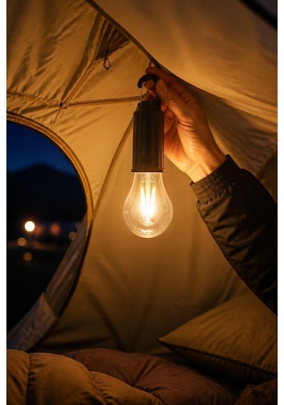 Type C Şarjlı Kamp Lambası Solar Şarj Destekli Taşınabilir Led Kamp Ampulü Sıcak Işık Modlu Askılı Acil Durum Çadır Lambası Outdoor Gece Lambası