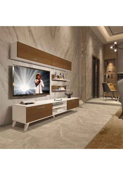 Decoraktiv Eko 5 Mdf Dvd Retro Tv Ünitesi Tv Sehpası Beyaz - Ceviz