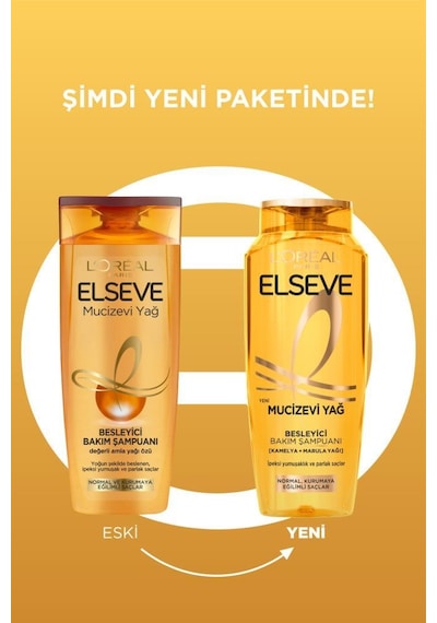 3lü Elseve Mucizevi Yağ Besleyici Bakım Şampuanı 300 Ml pkt3mucizeyagbkmset-10628
