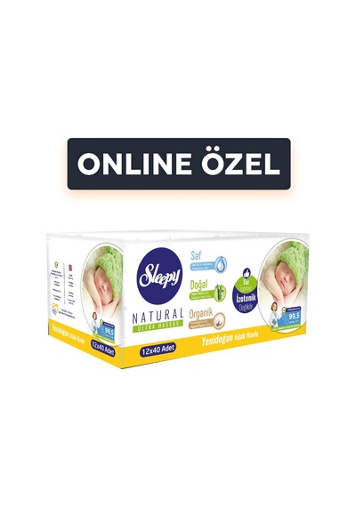 Sleepy Natural Yenidoğan Islak Havlu 12 X 40'lı Tarı 40'lı Set