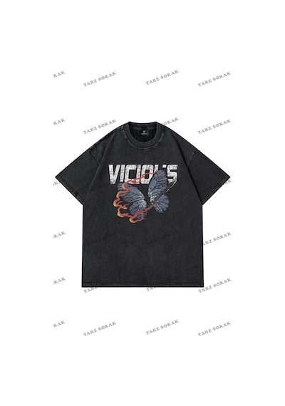Startmore Unisex Cage Y2k Tshirt Siyah