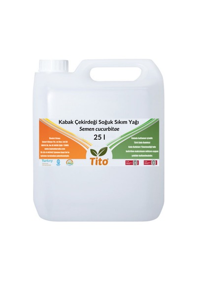 Kabak Çekirdeği Soğuk Sıkım Yağı Semen Cucurbitae 25 Litre