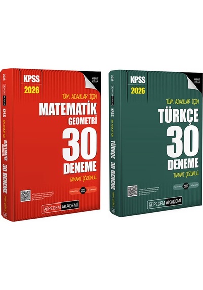 Pegem Yayınları 2026 Kpss Matematik Ve Türkçe Deneme Seti 2 Kitap