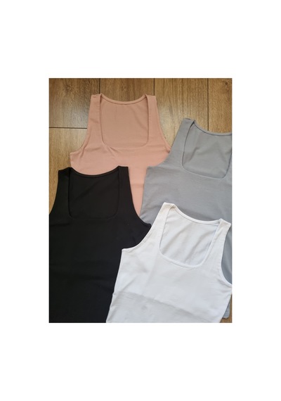Demirsa Boutique Kare Yaka 4'lü Pudra, Mavi, Siyah Ve Beyaz Renk Pamuklu Kadın Atlet Çok Renkli Demirsa Boutique Kare Yaka 4'lü Pudra, Mavi, Siyah Ve Beyaz Renk Pamuklu Kadın Atlet Çok Renkli