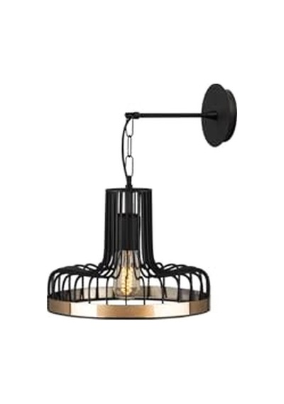 Siyah Boyalı Aplik E27 Metal Cam 14x19cm Diğer