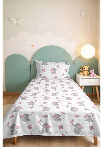 Evimde Bambaşka Fil Gri Kız Çocuk Pike Takımı - Kelebek Pastel Pembe Bebek Odası Mevsimlik Yatak Örtüsü - 160x220 CM Evimde Bambaşka Fil Gri Kız Çocuk Pike Takımı - Kelebek Pastel Pembe Bebek Odası Mevsimlik Yatak Örtüsü - 160x220 CM