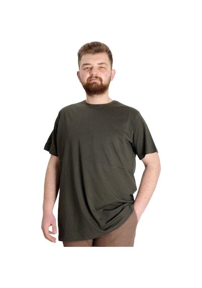 Mode Xl Büyük Beden Erkek Tshirt Bisiklet Yaka Basic 20031 Haki 001
