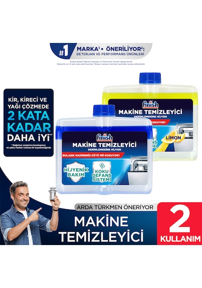 Finish Bulaşık Makinesi Temizleyici Koku Giderici Hijyenik Bakım Sıvısı 2 x 250 ML