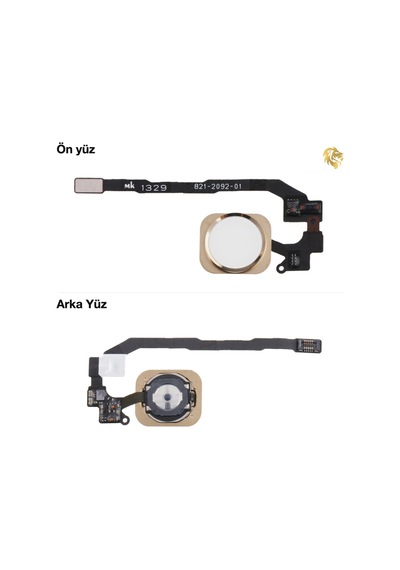 Apple iPhone Uyumlu 5s Home Tuşu - Gold / Altın Sarısı Orta Tuş Butonu Parmak İzi Butonu Açma-kapama Butonu Açma-
