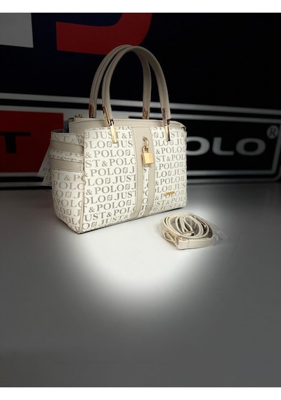 Just Polo Kadın Krem Monogram El Ve Omuz Çantası Yeni Sezon 2201mh
