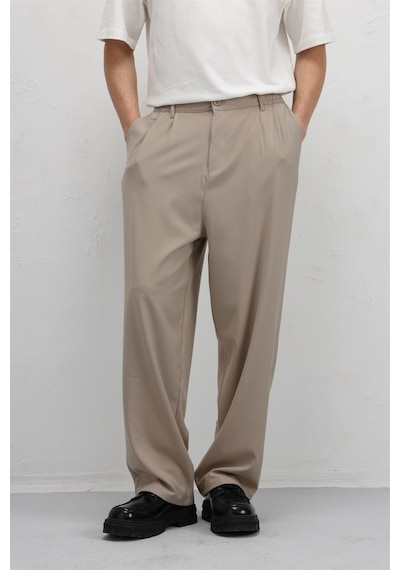 Vamos Baggy Fit Kumaş Pantolon 30-795-1 Bej