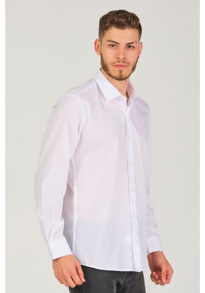 G726 Dewberry Erkek Gömlek-beyaz Beyaz