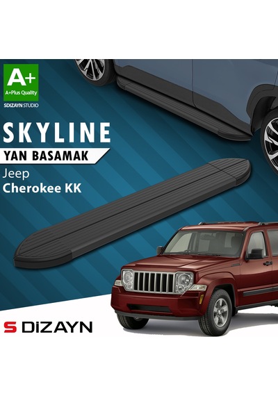 S-dizayn Jeep Cherokee Kk Skyline Siyah Yan Basamak 153 Cm 2008-2012 A+ Kalite