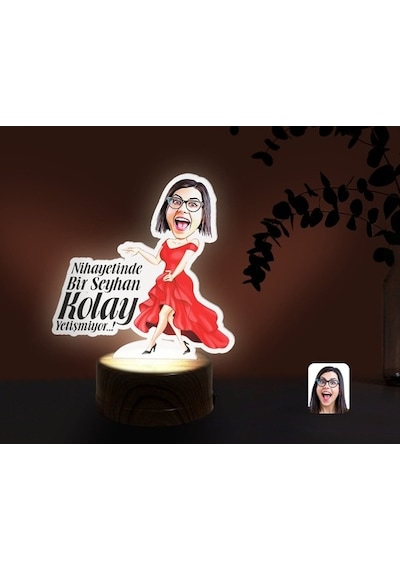 Kişiye Özel Kadın Kolay Yetişmiyor Karikatürlü Dekoratif 3D Biblo (481497195)