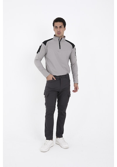Camp Scoutland Camp593 Outdoor Softshell Su ve Rüzgara Dayanıklı içi Polarlı Kışlık Erkek Taktik Pantolon - Antrasit