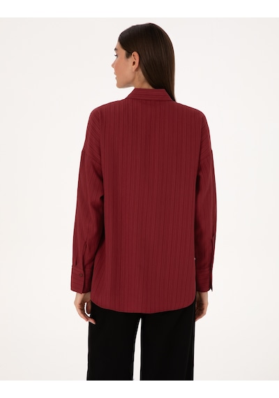 Pierre Cardin Kadın Bordo Gömlek Desenli 50318232-vr014 Bordo